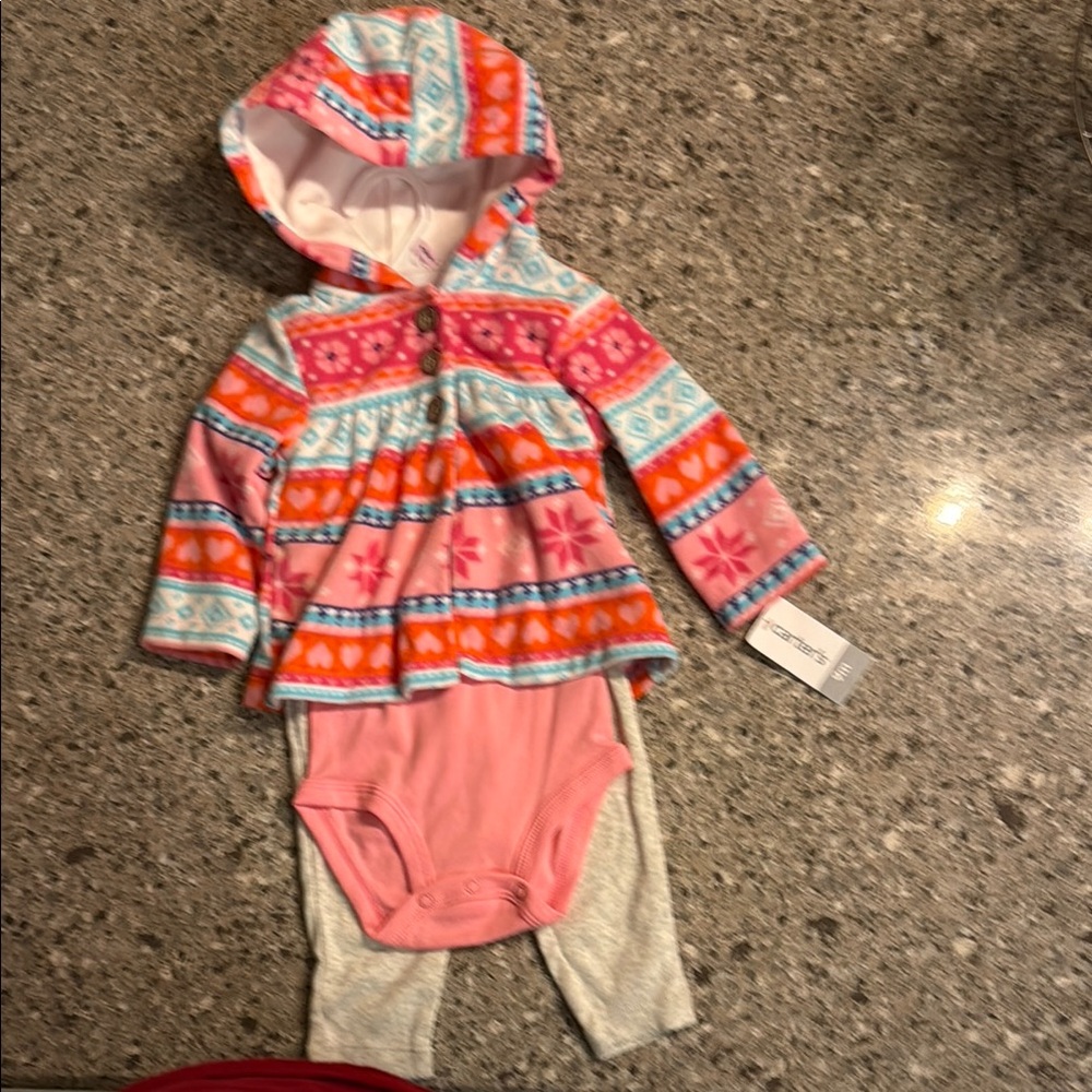 Carter’s Hooded Baby Outfit with Jacket Onesie and Pants